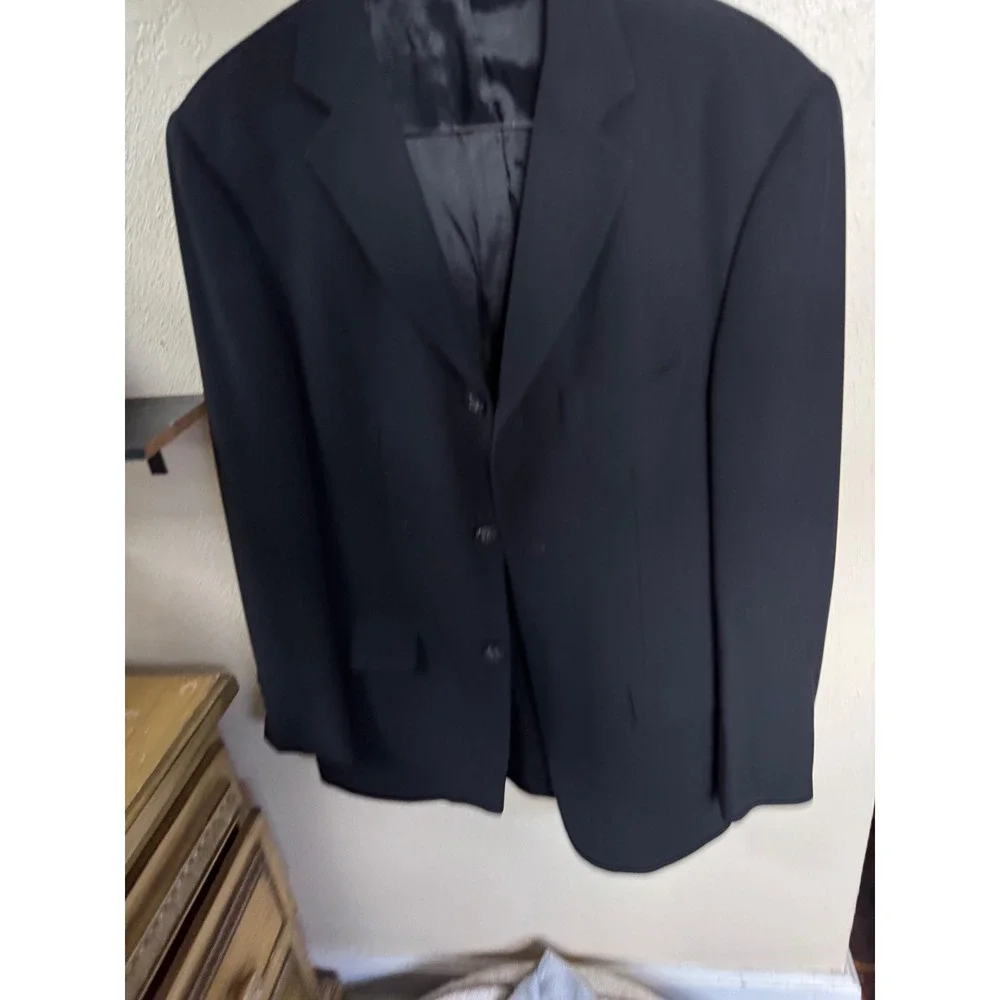 Banana Republic Men's Black 100% Wool Blazer jacket 40R Italy Business Formal